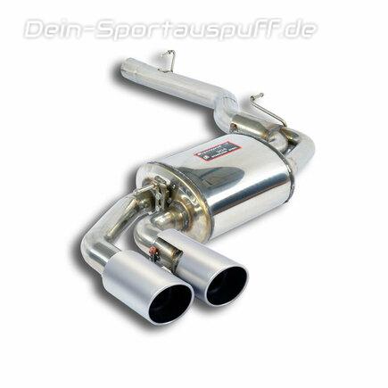Supersprint Edelstahl Sportauspuff BMW F26 X4 2x90mm rund eingerollt abgeschrägt Satin