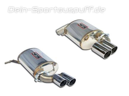 Supersprint Edelstahl Duplex Sportauspuff BMW 3er E92 Coupe 335i/335xi für M3-Heck je 2x80mm rund eingerollt abgeschrägt