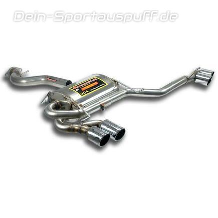Supersprint Edelstahl Duplex Sportauspuff BMW 3er E90, E91 325i 330i je 2x80mm rund eingerollt abgeschrägt