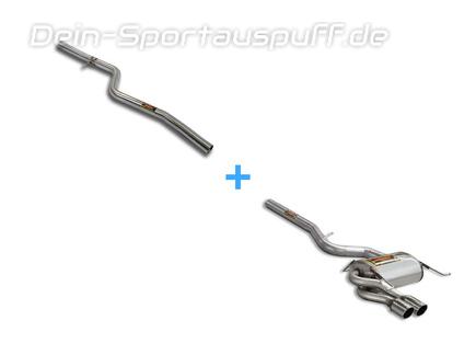 Supersprint Edelstahl Sportauspuff BMW 3er E91 Touring 325d/330d/330xd 2x80mm rund eingerollt abgeschrägt