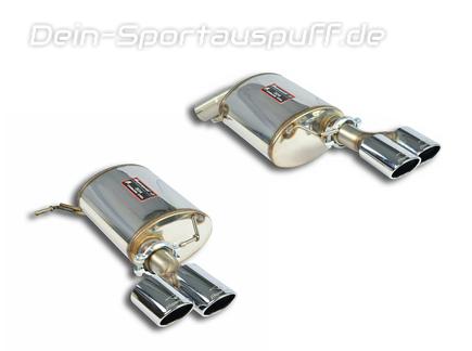 Supersprint Edelstahl Duplex Sportauspuff BMW 3er E90 335i/335xi Facelift für Alpina-Heck je 2x90x70mm oval eingerollt abgeschrägt