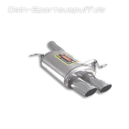 Supersprint Edelstahl Sportauspuff-Komplettanlage inkl. Kat und Krümmer BMW 7er E65, E66 760i 2x100x75mm oval eingerollt abgeschrägt