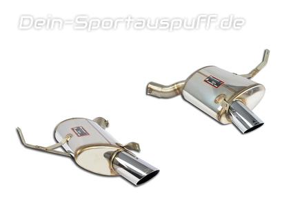 Supersprint Edelstahl Duplex Sportauspuff BMW E52 Z8 5.0i V8 1999 - 2003 je 90mm rund scharf abgeschrägt