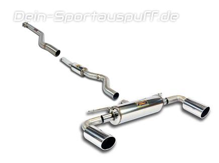 Supersprint Edelstahl Duplex Sportauspuff-Komplettanlage ab Kat BMW 4er F32/F33/F36 440i LCI je 100mm rund eingerollt abgeschrägt