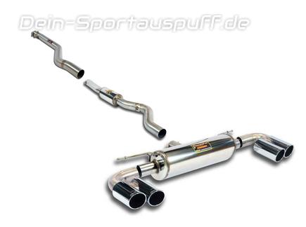 Supersprint Edelstahl Duplex Sportauspuff-Komplettanlage ab Kat BMW 4er F32/F33/F36 440i LCI je 2x80mm rund eingerollt abgeschrägt