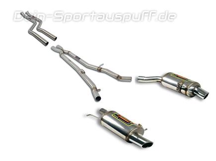 Supersprint Edelstahl Duplex Racing-Komplettanlage ab Kat BMW 6er E63/E64 630i je 120x80mm oval eingerollt abgeschrägt