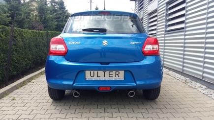 Ulter Edelstahl Duplex Sportauspuff Suzuki Swift 5 Typ AZ 1.25l je 80mm rund eingerollt abgeschrägt mit Absorber