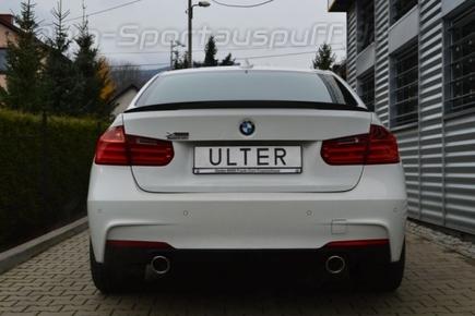 Ulter Edelstahl Duplex Sportauspuff BMW 3er F30 320i xDrive je 90mm rund eingerollt abgeschrägt mit Absorber