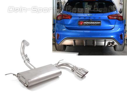 Ragazzon Edelstahl Sportauspuff Ford Focus 4 1.0 1.5 EcoBoost (Mod. mit Starrachse) 2x80mm rund doppelwandig abgeschrägt
