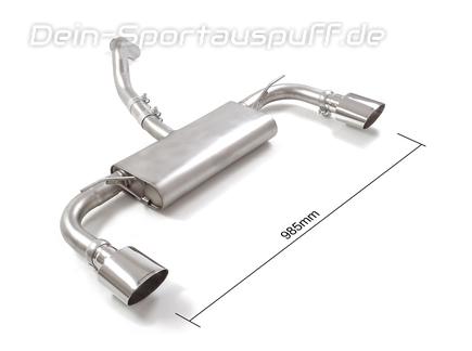 Ragazzon Edelstahl Duplex Sportauspuff Ford Focus 4 1.0 1.5 EcoBoost (Mod. mit Starrachse) je 135x90mm oval abgeschrägt