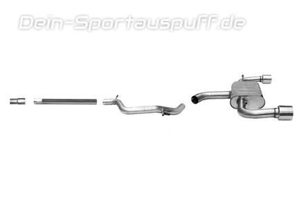 Bastuck Edelstahl Duplex Racing-Komplettanlage ab Kat VW Golf 7 GTI Facelift je 100mm rund doppelwandig gerade