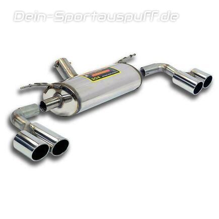 Supersprint Edelstahl Duplex Racing-Komplettanlage ab Turbo Ø76mm BMW 3er F34 GT 328i 2.0t je 2x80mm rund eingerollt abgeschrägt