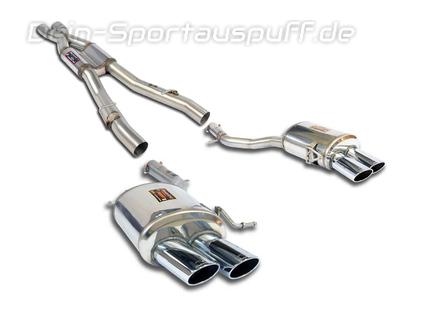 Supersprint Edelstahl Duplex Sportauspuff-Komplettanlage ab Kat BMW 6er F12/F13 650i je 2x100x75mm oval eingerollt abgeschrägt