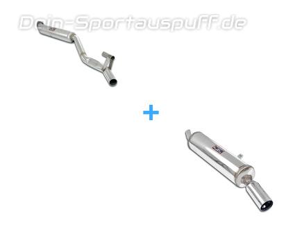 Supersprint Edelstahl Sportauspuff-Komplettanlage ab Kat BMW 3er E30 316 316i 318i (Motor M10) 90x70mm oval