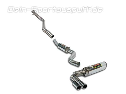 Supersprint Edelstahl Racing-Komplettanlage inkl. OPF-Ersatz BMW 2er F22 F23 230i ab 2017 2x80mm rund eingerollt abgeschrägt