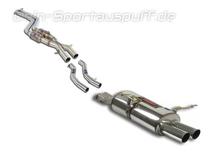 Supersprint Edelstahl Racing-Komplettanlage inkl. Sport-Kats BMW Z3 Roadster 2.2i 2x80mm rund scharf abgeschrägt