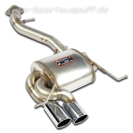 Supersprint Edelstahl Racing-Komplettanlage inkl. Sport-Kat BMW 1er E82 135i (N54-Motor) 2x80mm rund eingerollt abgeschrägt