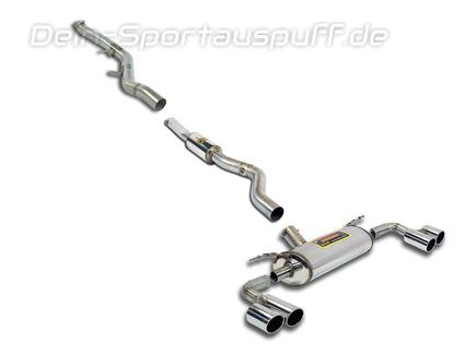 Supersprint Edelstahl Duplex Racing-Komplettanlage inkl. OPF-Ersatz BMW 1er F20/F21 120i 125i je 2x80mm rund eingerollt abgeschrägt