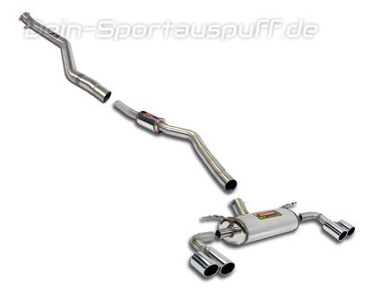 Supersprint Edelstahl Duplex Racing-Komplettanlage inkl. OPF-Ersatz BMW 2er F22 220i Facelift je 2x80mm rund eingerollt abgeschrägt
