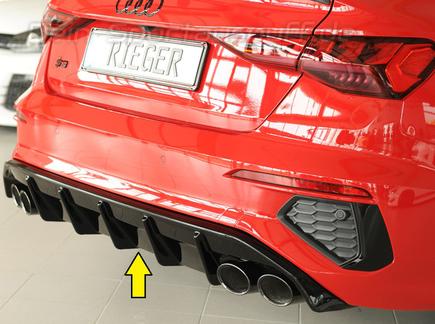 Rieger Heckeinsatz ABS/schwarz glänzend für je 2x115x85mm ovale Endrohre rechts/links Audi A3 inkl. S3 8Y Sportback