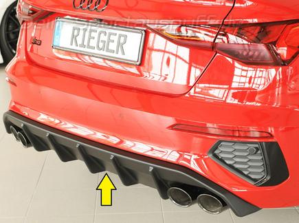 Rieger Heckeinsatz ABS/schwarz matt für je 2x115x85mm ovale Endrohre rechts/links Audi A3 inkl. S3 8Y Sportback