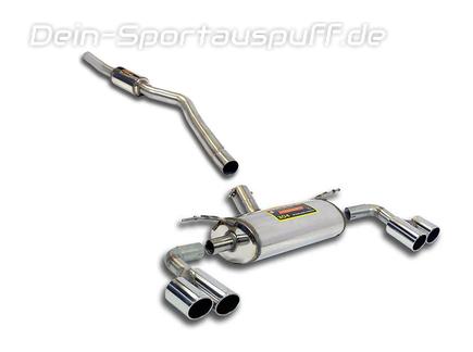 Supersprint Edelstahl Duplex Sportauspuff-Komplettanlage ab Kat BMW 3er F30 328i je 2x80mm rund eingerollt abgeschrägt