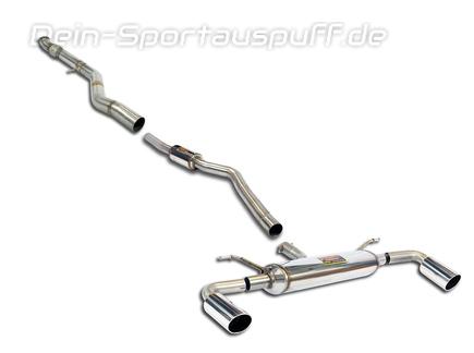 Supersprint Edelstahl Duplex Racing-Komplettanlage inkl. OPF-Ersatz BMW 2er F22 M240i je 100mm rund eingerollt abgeschrägt