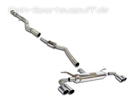 Supersprint Edelstahl Duplex Racing-Komplettanlage inkl. OPF-Ersatz BMW 2er F22 M240i je 2x80mm rund eingerollt abgeschrägt