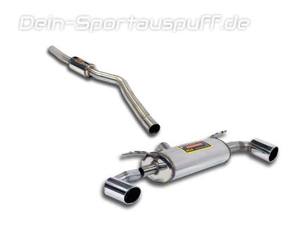 Supersprint Edelstahl Duplex Sportauspuff-Komplettanlage ab Kat BMW 1er F20/F21 M135i je 100mm rund eingerollt abgeschrägt