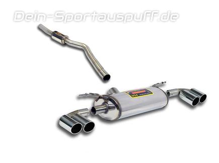 Supersprint Edelstahl Duplex Sportauspuff-Komplettanlage ab Kat BMW 1er F20/F21 M135i je 2x80mm rund eingerollt abgeschrägt
