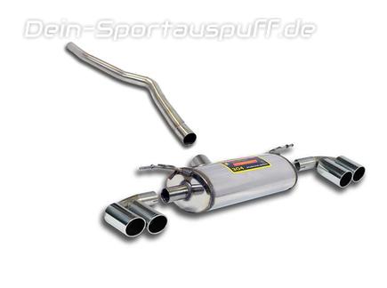 Supersprint Edelstahl Duplex Racing-Komplettanlage ab Kat BMW 1er F20/F21 M135i je 2x80mm rund eingerollt abgeschrägt