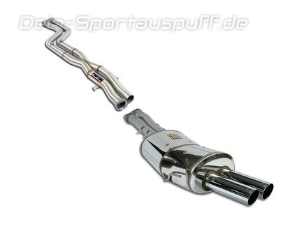 Supersprint Edelstahl Racing-Komplettanlage inkl. Kat-Ersatz BMW 3er E36 M3 2x rund scharf abgeschrägt