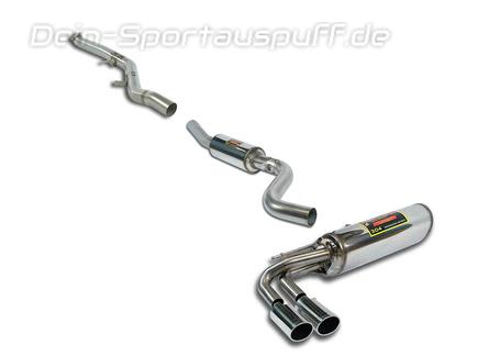 Supersprint Edelstahl Racing-Komplettanlage inkl. OPF-Ersatz BMW 1er F20/F21 120i 125i 2x80mm rund eingerollt abgeschrägt