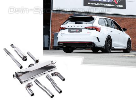 Milltek Edelstahl Duplex Sportauspuff-Komplettanlage ab OPF Skoda Octavia 1.4l iV RS Typ NX für originalen Endrohrausgang