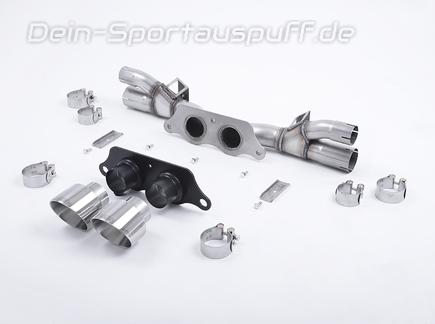Milltek Edelstahl Endschalldämpfer-Ersatzrohr Porsche 911 991.1 GT3 inkl. RS 2x100mm rund doppelwandig abgeschrägt