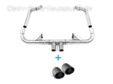 Milltek Edelstahl Racing-Komplettanlage ab OPF Porsche Boxster 2.5l GTS Typ 718 2x100mm rund eingerollt abgeschrägt Carbon