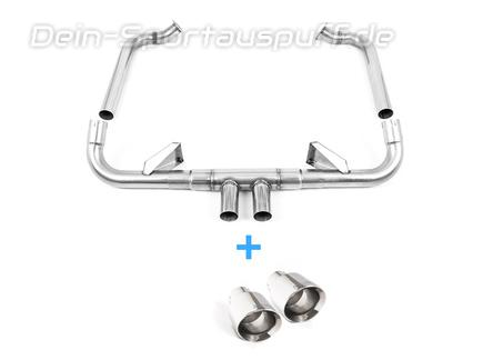 Milltek Edelstahl Racing-Komplettanlage ab OPF Porsche Boxster 2.5l GTS Typ 718 2x100mm rund doppelwandig abgeschrägt