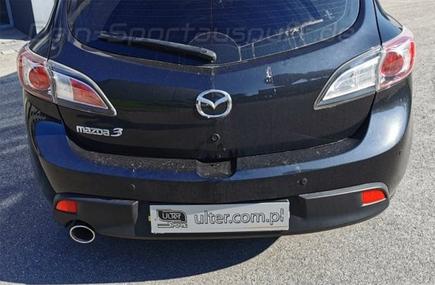 Ulter Edelstahl Sportauspuff Mazda 3 Typ BL 1.6l 100mm rund eingerollt abgeschrägt mit Absorber