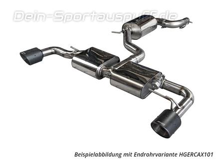 EGO-X Edelstahl Duplex Sportauspuff-Komplettanlage ab Kat mit Klappensteuerung Ø76mm VW Scirocco 2.0l TSI inkl. R (Typ 13) inkl. Endrohrsatz nach Wahl