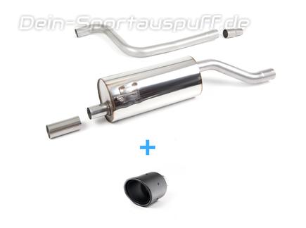 Milltek Edelstahl Sportauspuff-Komplettanlage ab OPF Ford Fiesta Mk8 1.0l Ecoboost ST-Line 90mm rund eingerollt abgeschrägt Carbon