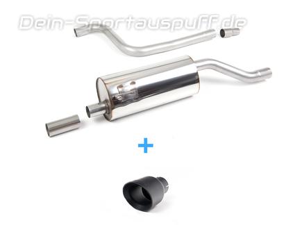 Milltek Edelstahl Sportauspuff-Komplettanlage ab OPF Ford Fiesta Mk8 1.0l Ecoboost ST-Line 90mm rund doppelwandig abgeschrägt schwarz