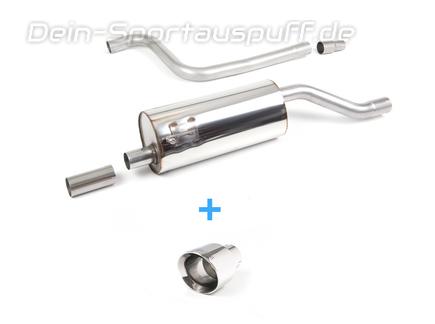 Milltek Edelstahl Sportauspuff-Komplettanlage ab OPF Ford Fiesta Mk8 1.0l Ecoboost ST-Line 90mm rund doppelwandig abgeschrägt