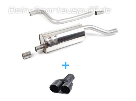 Milltek Edelstahl Sportauspuff-Komplettanlage ab OPF Ford Fiesta Mk8 1.0l Ecoboost 155PS ST-Heck 2x90mm rund doppelwandig abgeschrägt schwarz