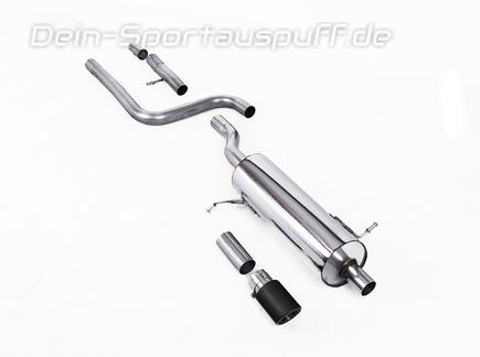 Milltek Edelstahl Sportauspuff-Komplettanlage ab OPF Ford Fiesta Mk8 1.0l Ecoboost 155PS ST-Line 90mm rund eingerollt abgeschrägt Carbon