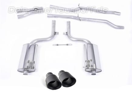 Milltek Edelstahl Duplex Racing-Komplettanlage ab Kat Audi A4 B6 S4 quattro je 100mm rund eingerollt abgeschrägt schwarz