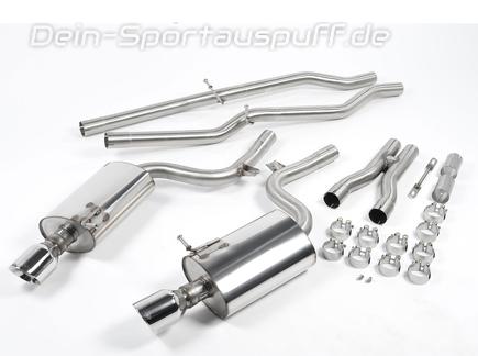 Milltek Edelstahl Duplex Racing-Komplettanlage ab Kat Audi A4 B6 S4 quattro je 100mm rund doppelwandig abgeschrägt