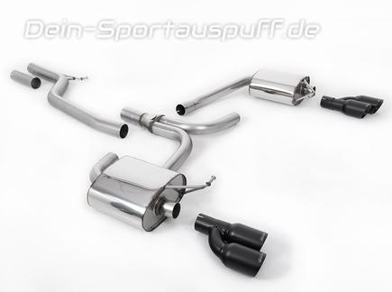 Milltek Edelstahl Duplex Racing-Komplettanlage ab Kat Audi A4 B8 3.0l TDI quattro je 2x80mm rund doppelwandig abgeschrägt in schwarz