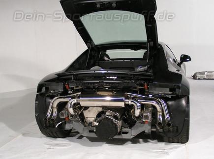 Milltek Duplex Edelstahl Racing-Komplettanlage inkl. Nachkat-Ersatz Audi R8 4.2l V8 für originalen Endrohrausgang