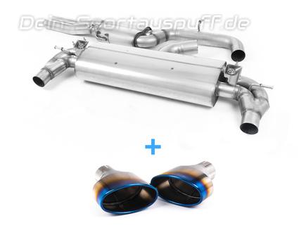 Milltek Edelstahl Duplex Sportauspuff-Komplettanlage ab OPF Ø76mm-System Audi RS3 8V Sportback Facelift Bj.2018-2020 je 170x107mm oval eingerollt abgeschrägt Titan burned