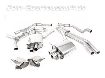 Milltek Edelstahl Duplex Sportauspuff-Komplettanlage ab Kat Audi RS5 B9 Sportback je 170x107mm oval eingerollt abgeschrägt